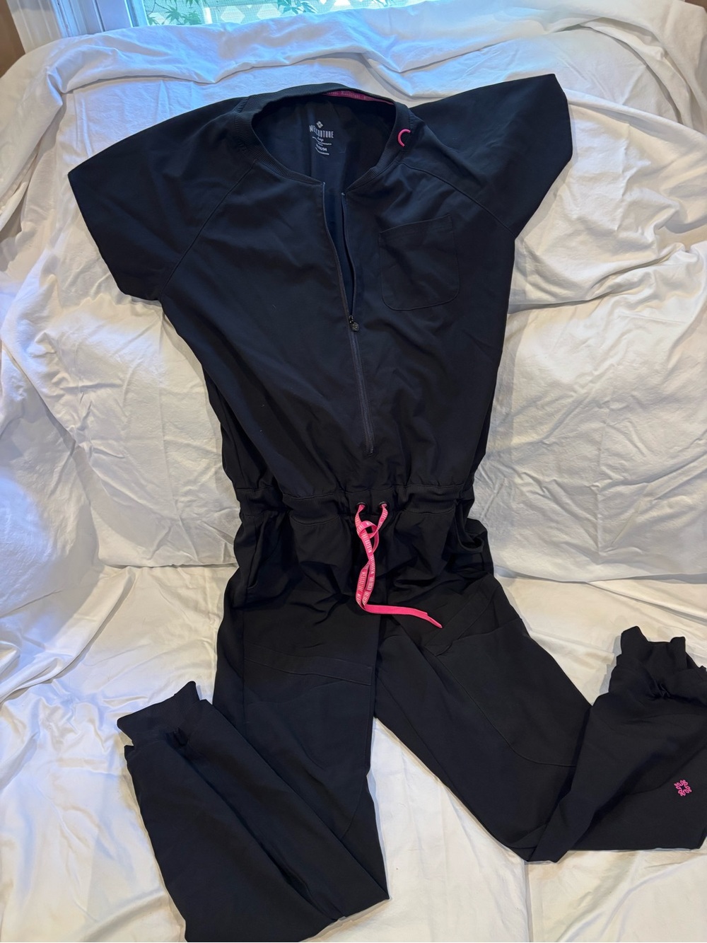 Med Couture Amp Black Scrub Jumpsuit Size Medium